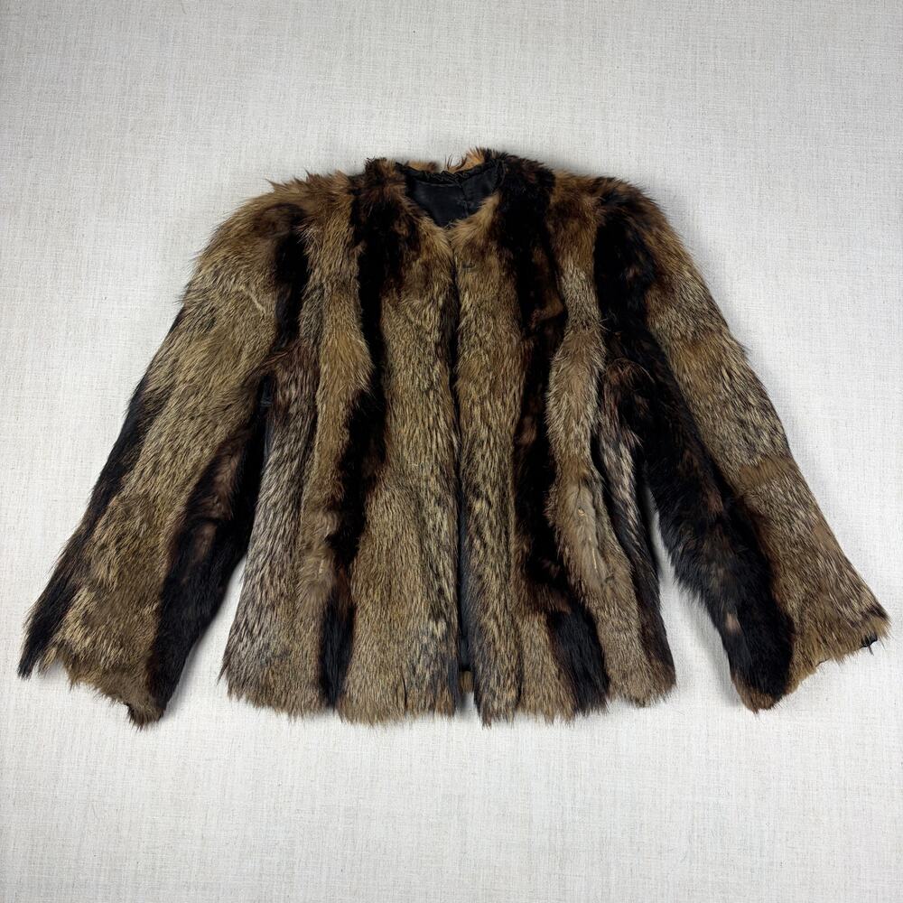 Vintage Raccoon Real Fur Beautiful Handmade Small Jacket
